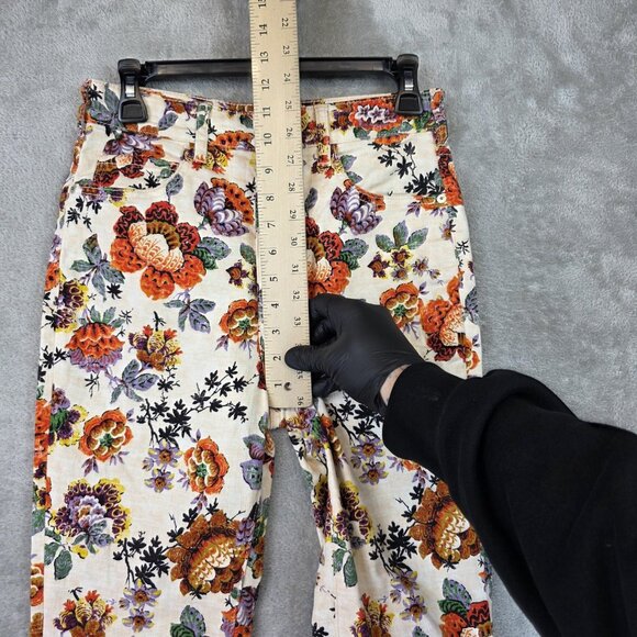 Pilcro High-Rise Cigarette Jeans Womens 27 Floral Print Skinny Stretch Denim - Picture 9 of 13